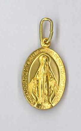 Wonderdadige Medaille Engelse tekst goudkleurig 17 mm